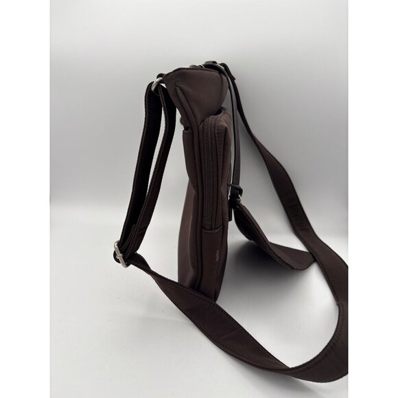 Brown Nylon Crossbody Bag With Adjustable Strap & Detachable Pouch - Picture 4 of 5